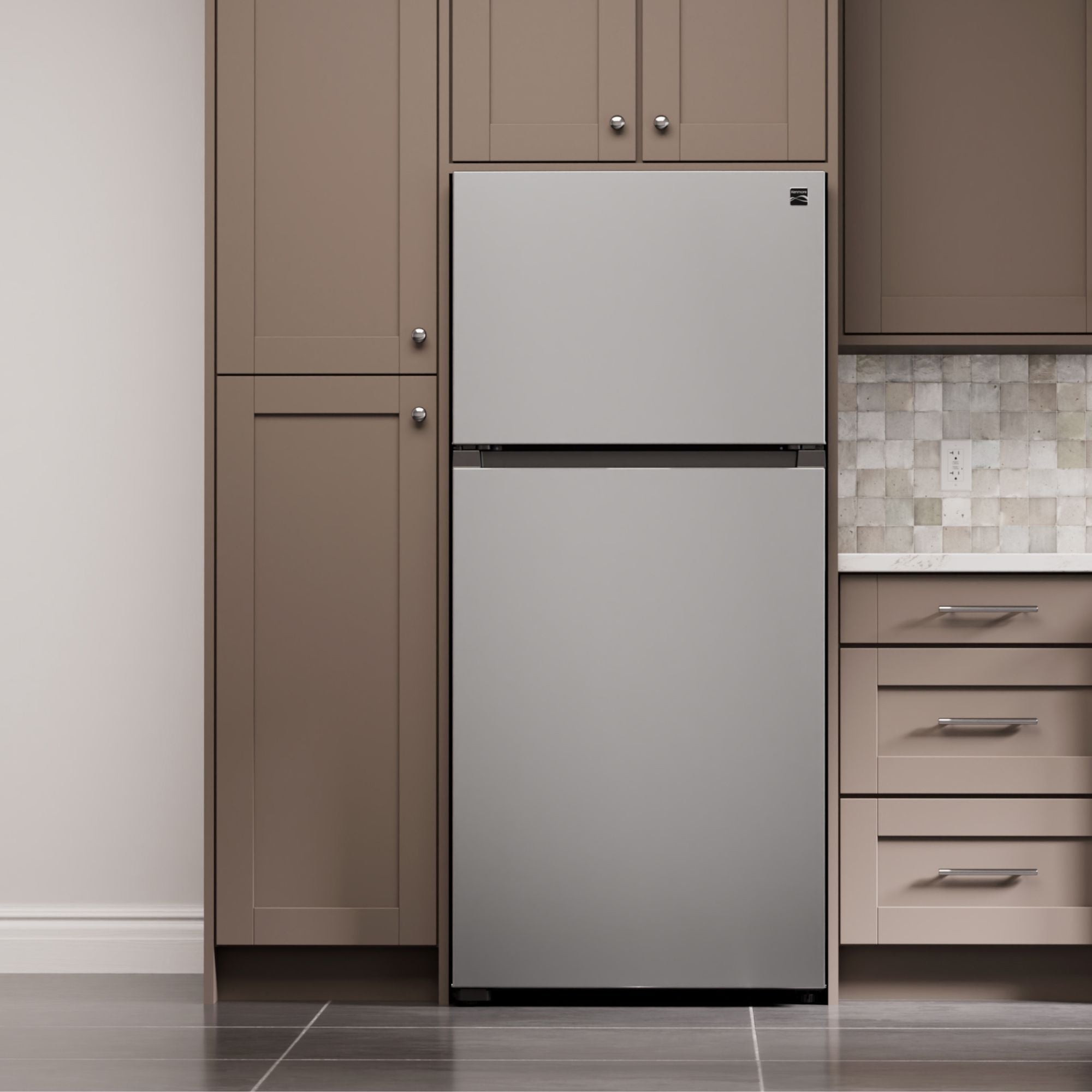 Kenmore 18.2 cu. ft. Top Mount Refrigerator w/ Pocket Handle - Fingerprint Resistant Stainless Steel