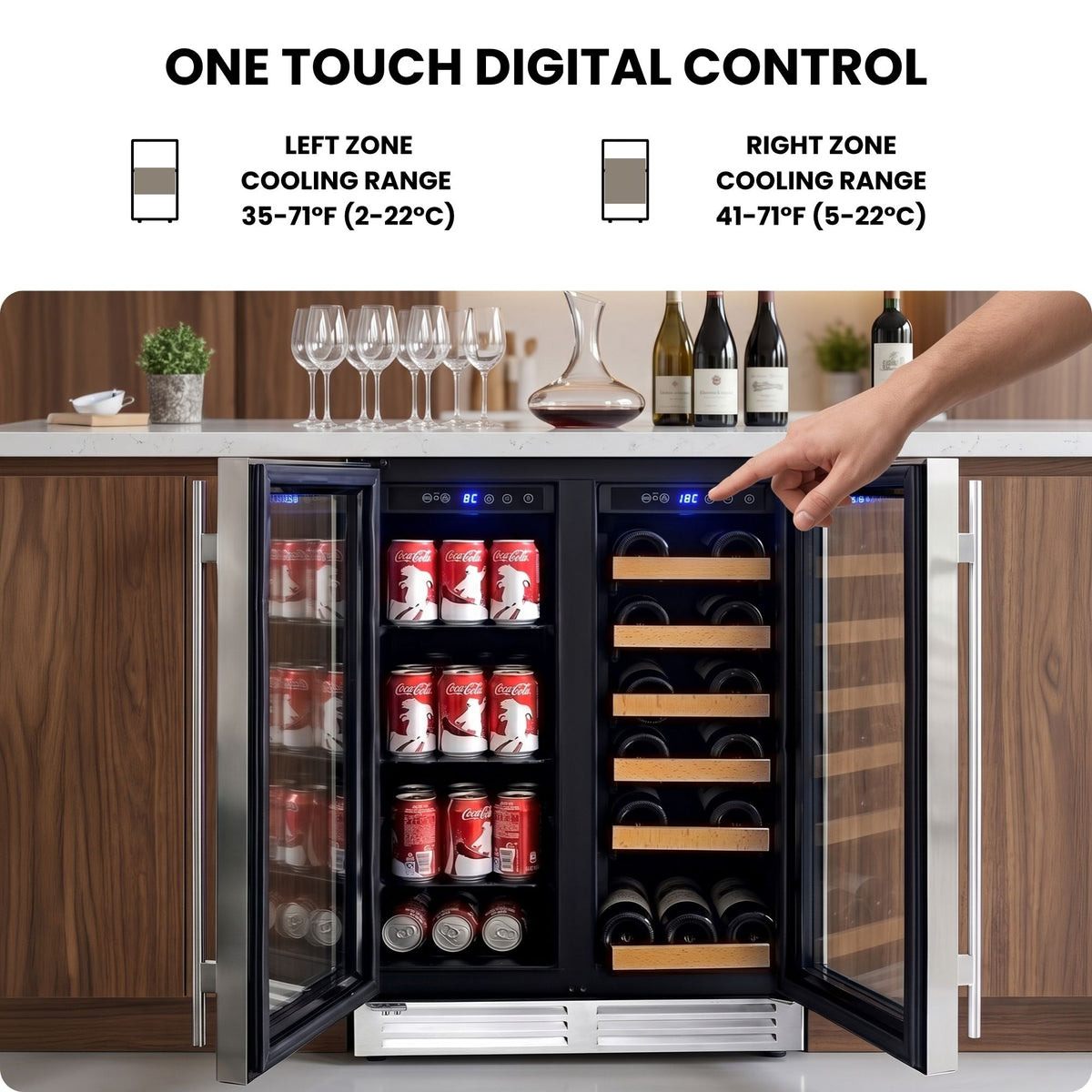 Koolatron 24 in. Dual Zone Built-In Wine and Beverage Fridge