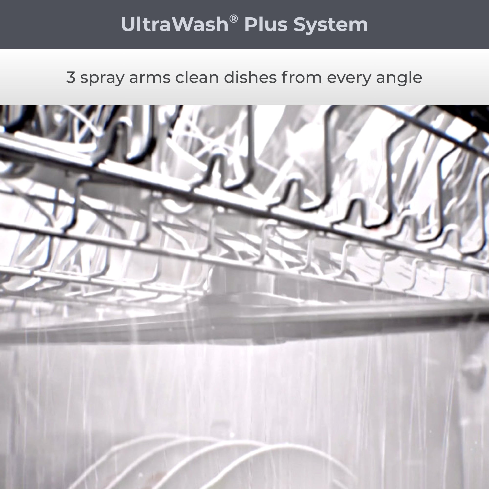 UltraWash Plus 3 spray arms interior