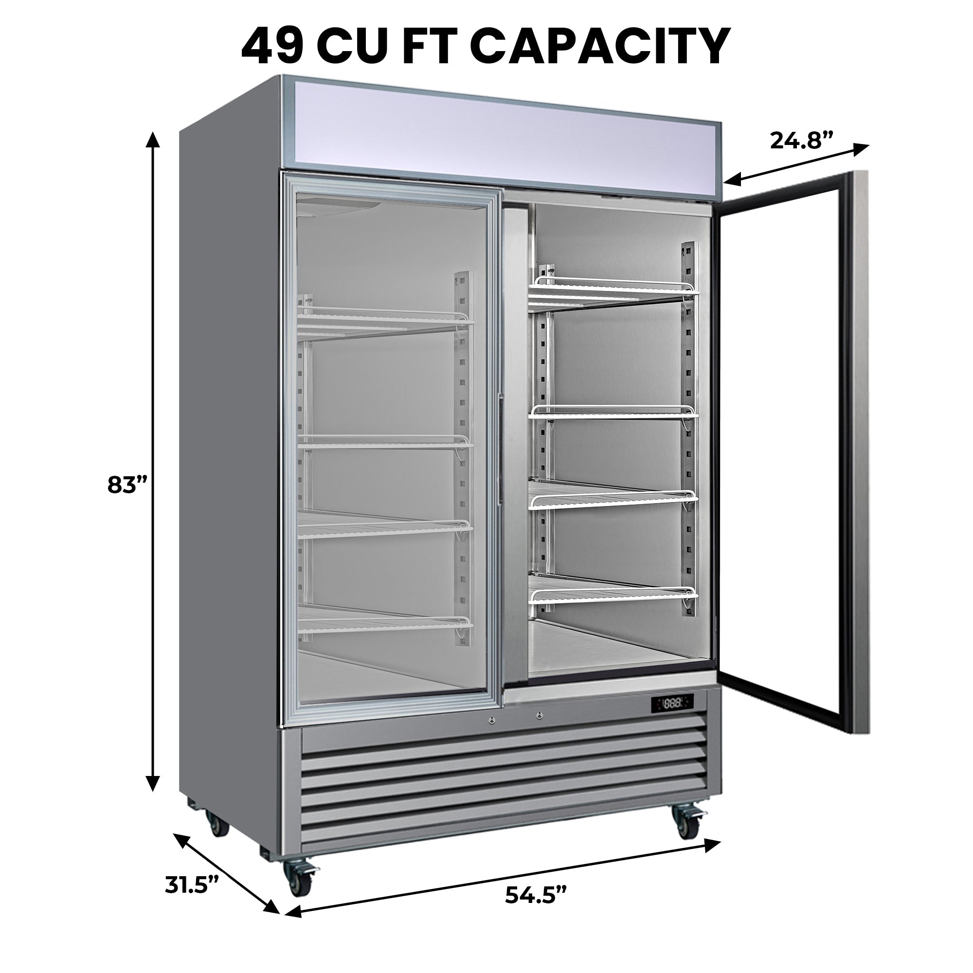 Kenmore Pro 49 cu ft glass door freezer shelving