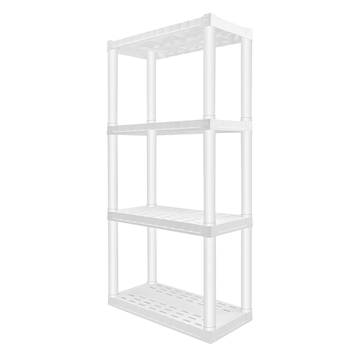 Oskar 4-Tier Plastic Shelving Unit, White