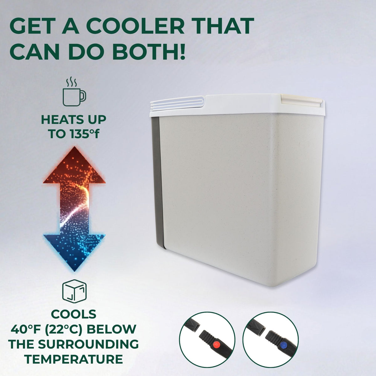 Koolatron 12V Electric Cooler/Warmer 17L (18 qt), Slim Design, Gray