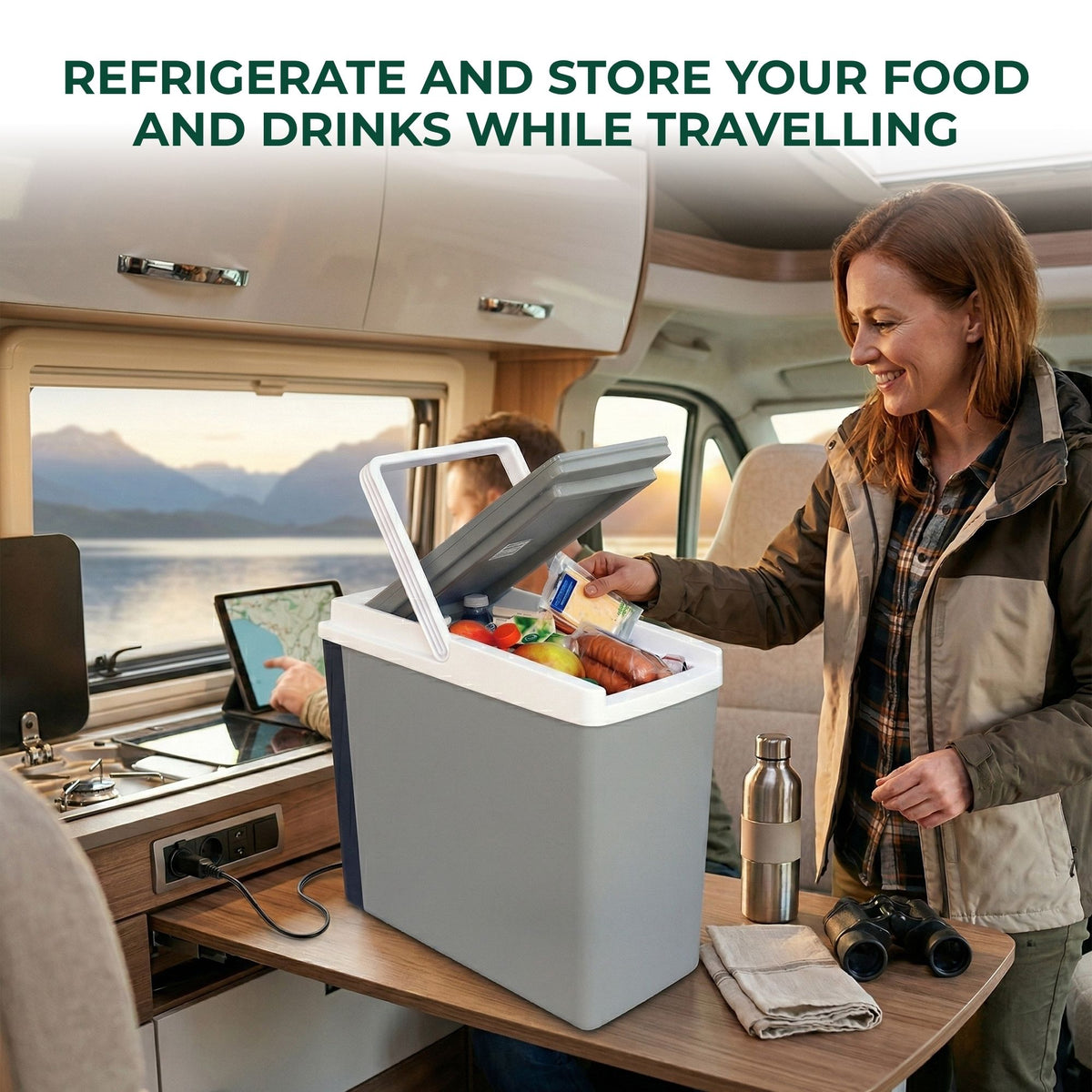 Koolatron 12V Electric Cooler/Warmer 17L (18 qt), Slim Design, Gray