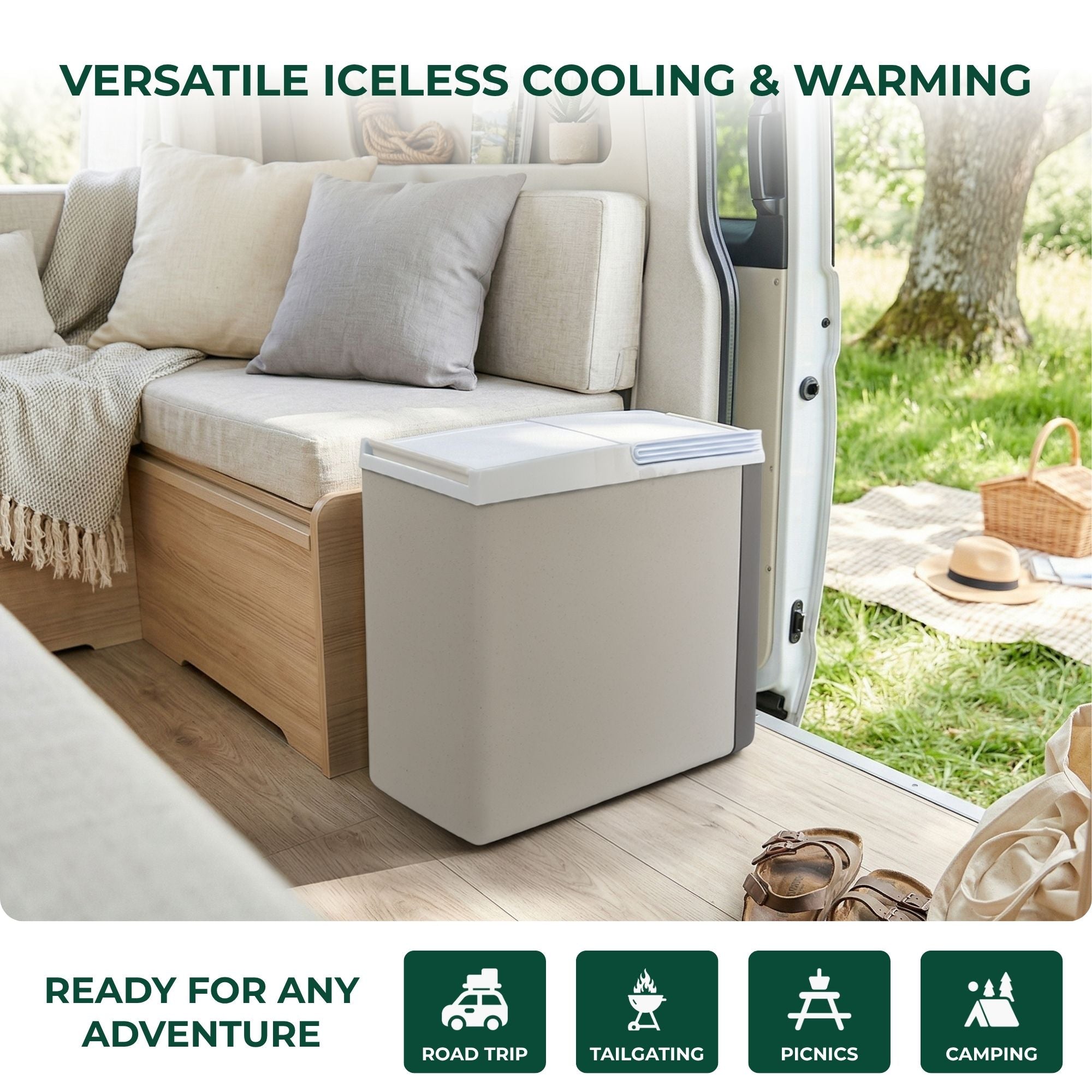 Koolatron 12V Electric Cooler/Warmer 17L (18 qt), Slim Design, Gray