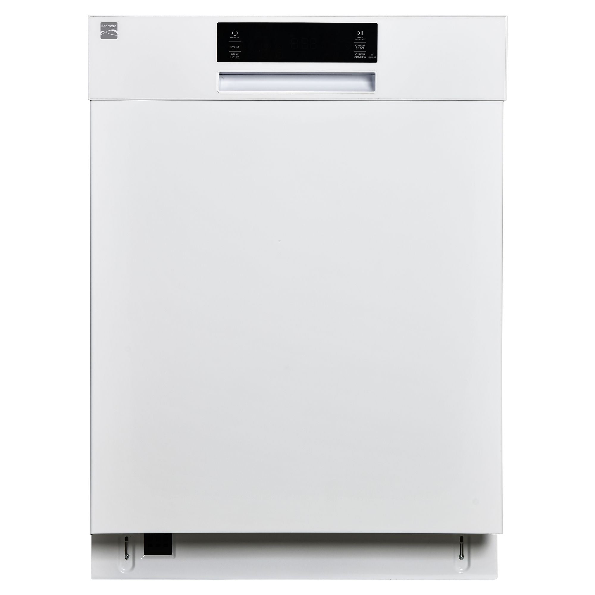 Kenmore 24 inch white dishwasher front view