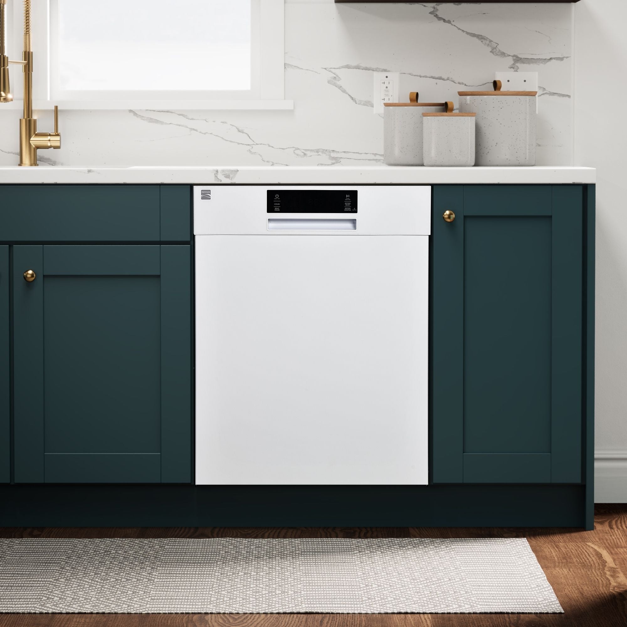 Kenmore dishwasher open interior view