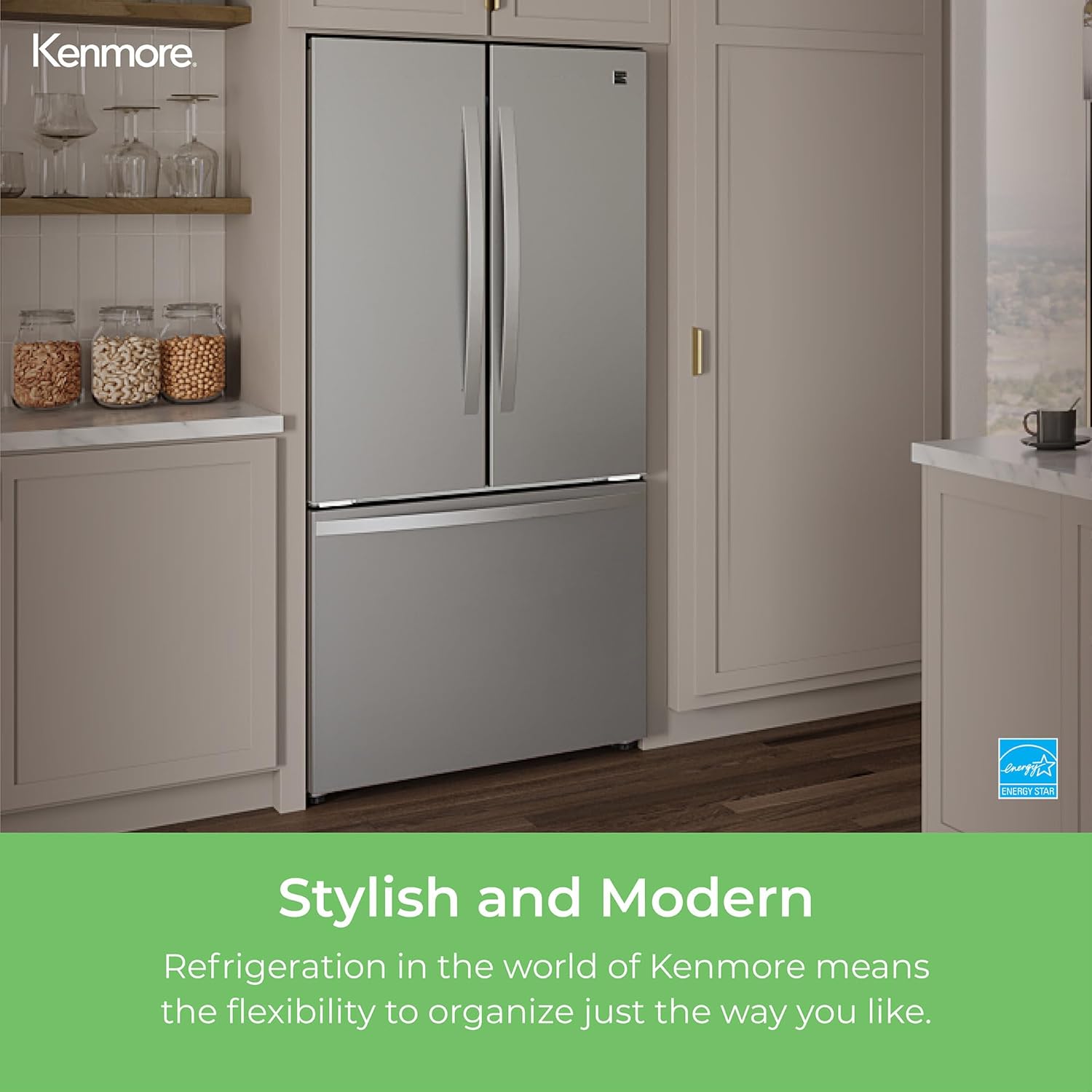 Kenmore 17.5 cu. ft. Counter Depth French Door Refrigerator - Stainless Steel