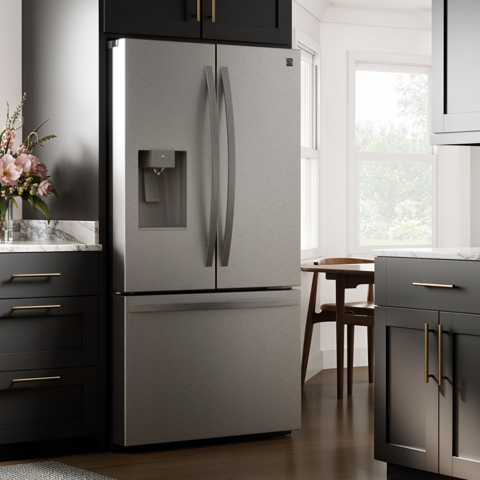 Kenmore French door fridge open view