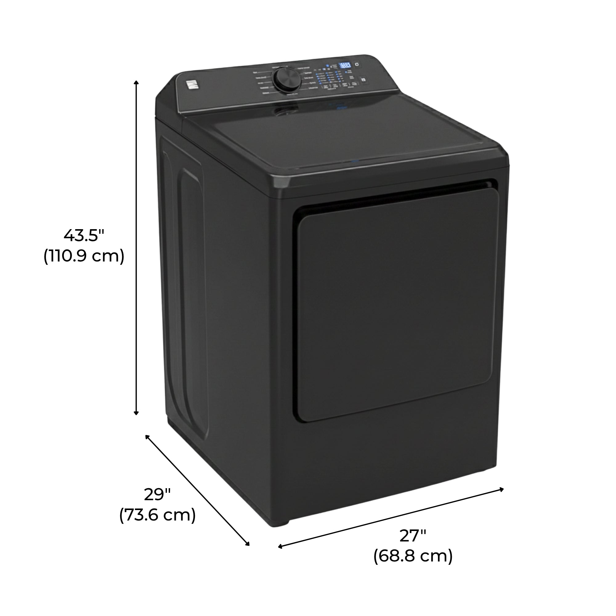 Kenmore 7.5 cu. ft. Electric Dryer with Stainless Steel Drum, Slate Grey