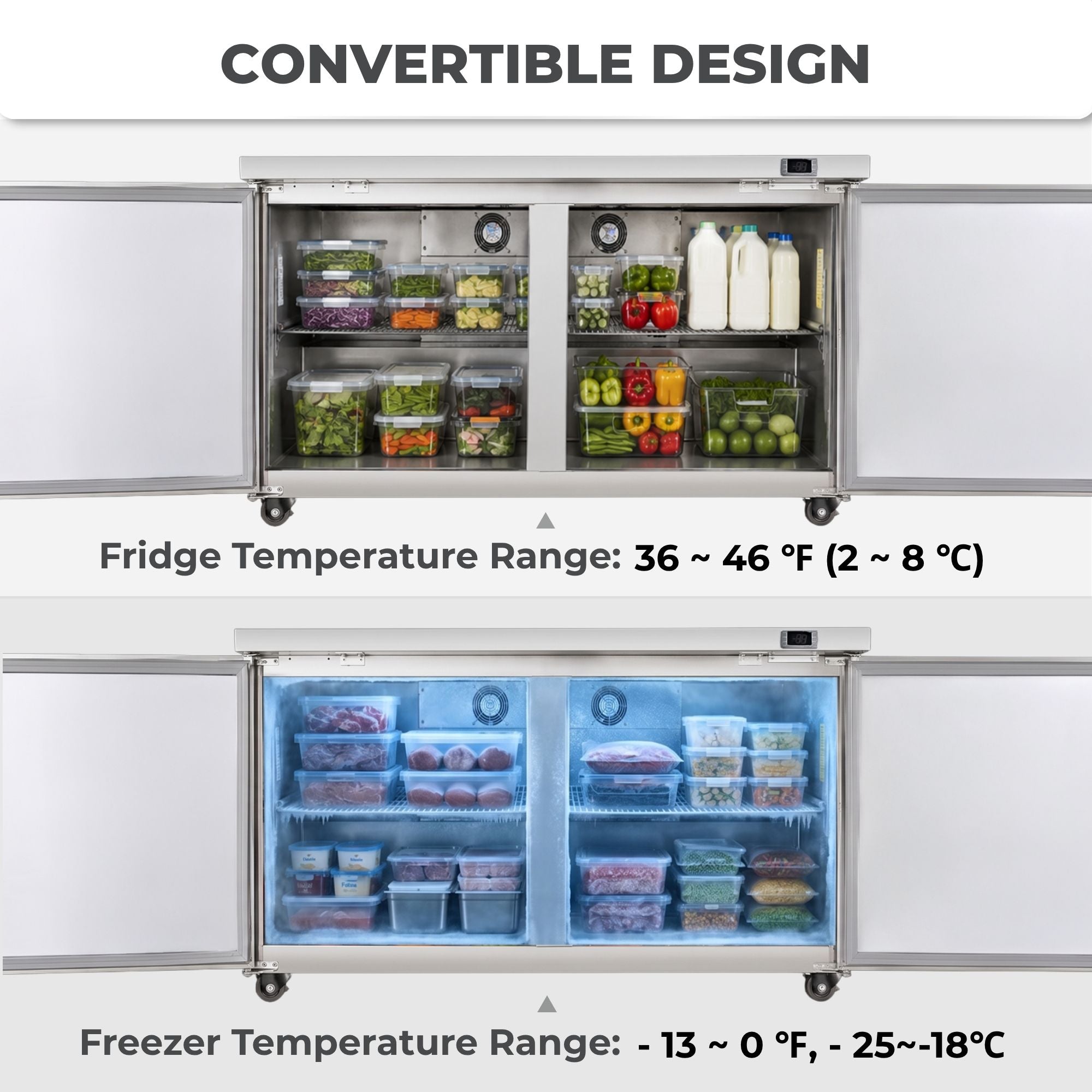 Kenmore PRO 12.6 cu.ft. Stainless Steel Undercounter Commercial Freezer/Refrigerator