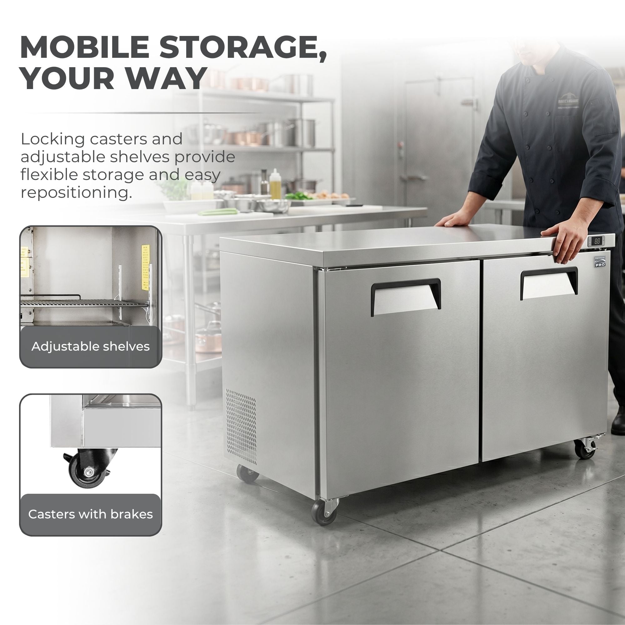 Kenmore PRO 12.6 cu.ft. Stainless Steel Undercounter Commercial Freezer/Refrigerator
