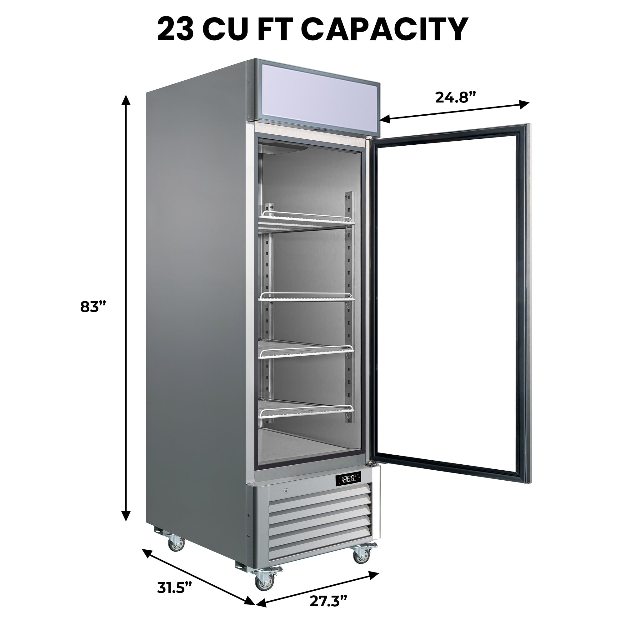 Kenmore Pro glass door freezer shelving