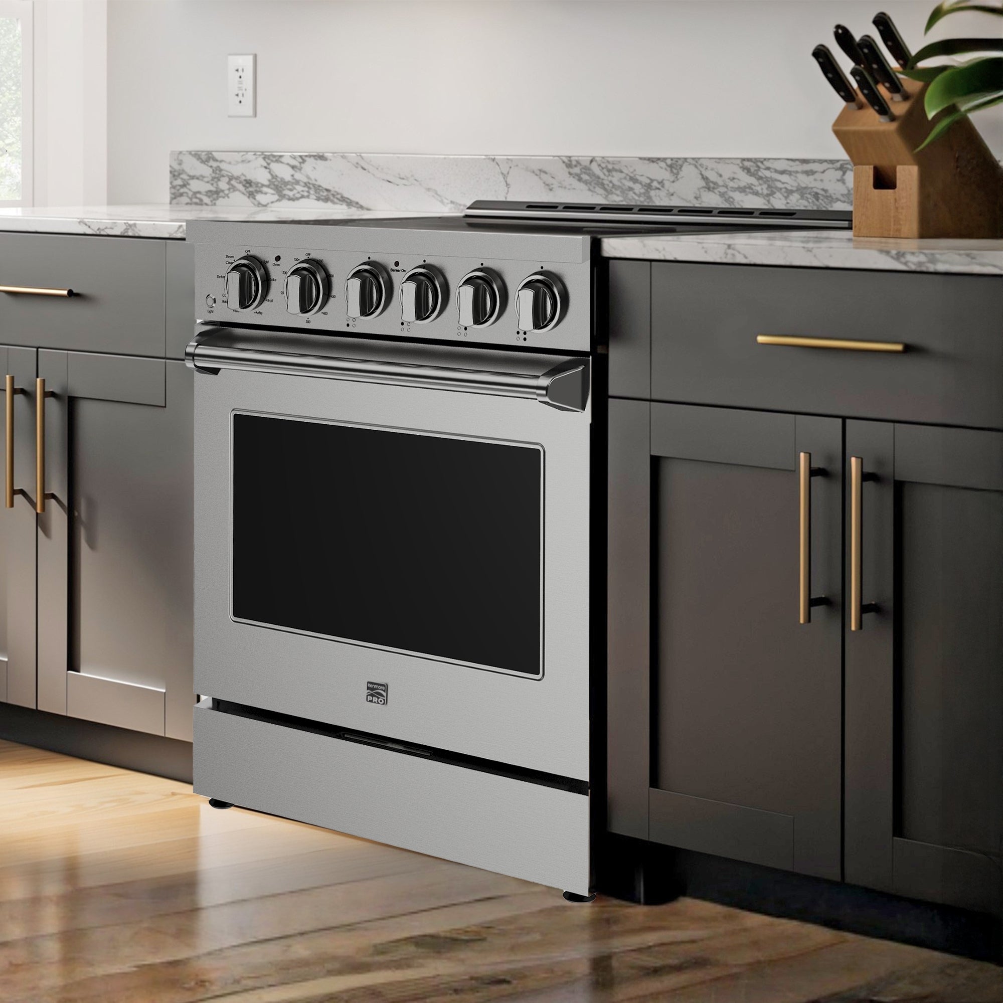 Kenmore PRO electric range glass ceramic cooktop