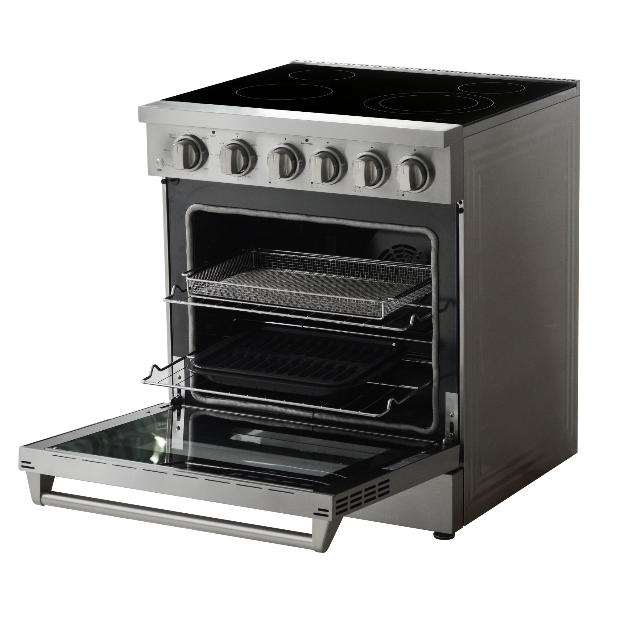 Kenmore PRO electric range stainless finish detail