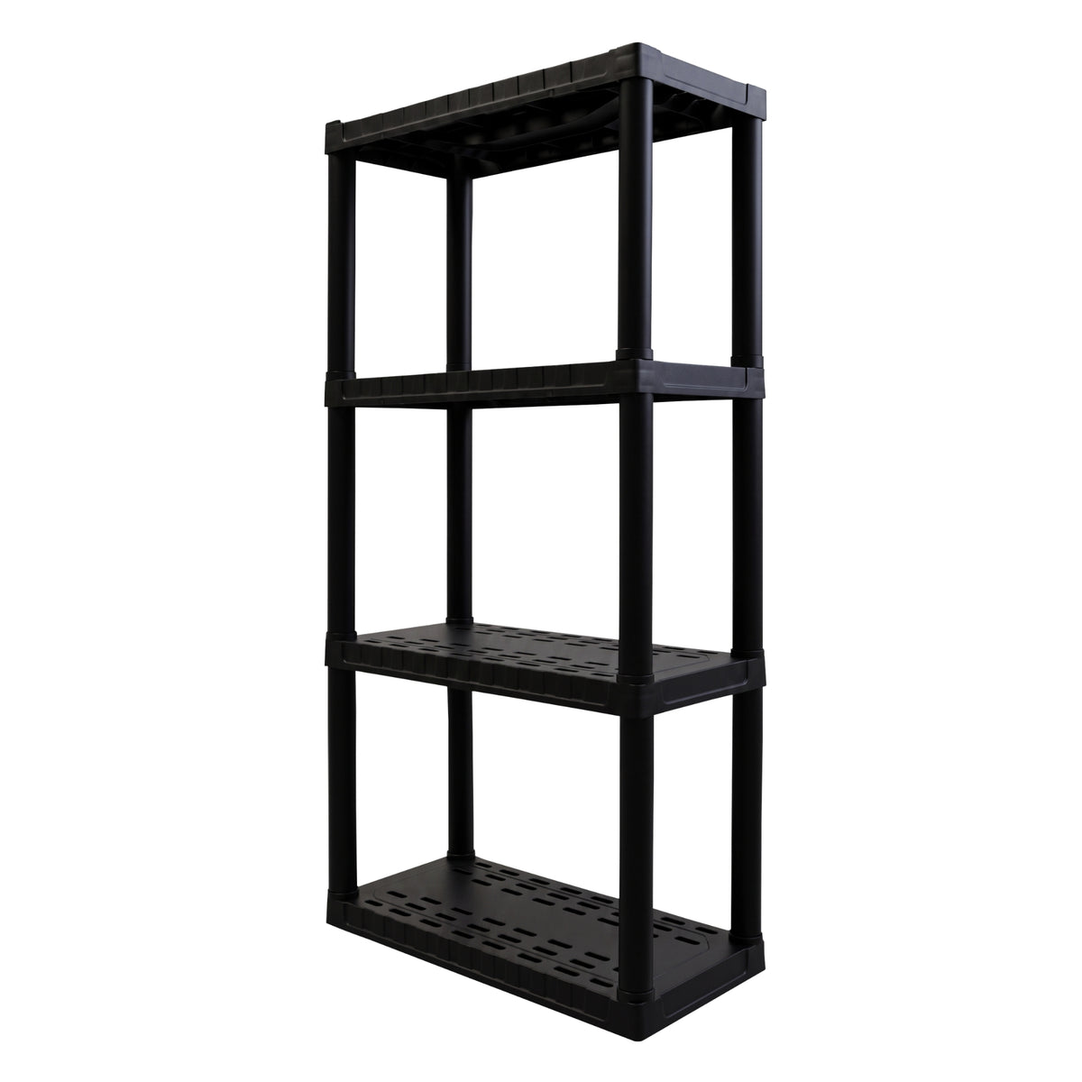Oskar 4-Tier Plastic Shelving Unit, Black