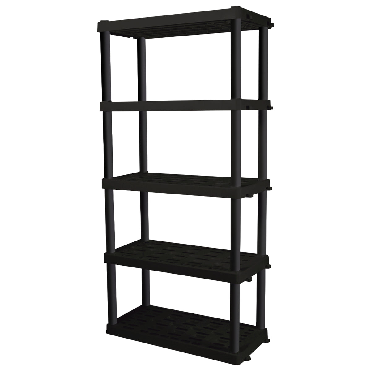 Oskar Large 5-Tier Interlocking Heavy Duty Shelving Unit, 18 X 36 X 74 Inches, Easy Assembly, Black