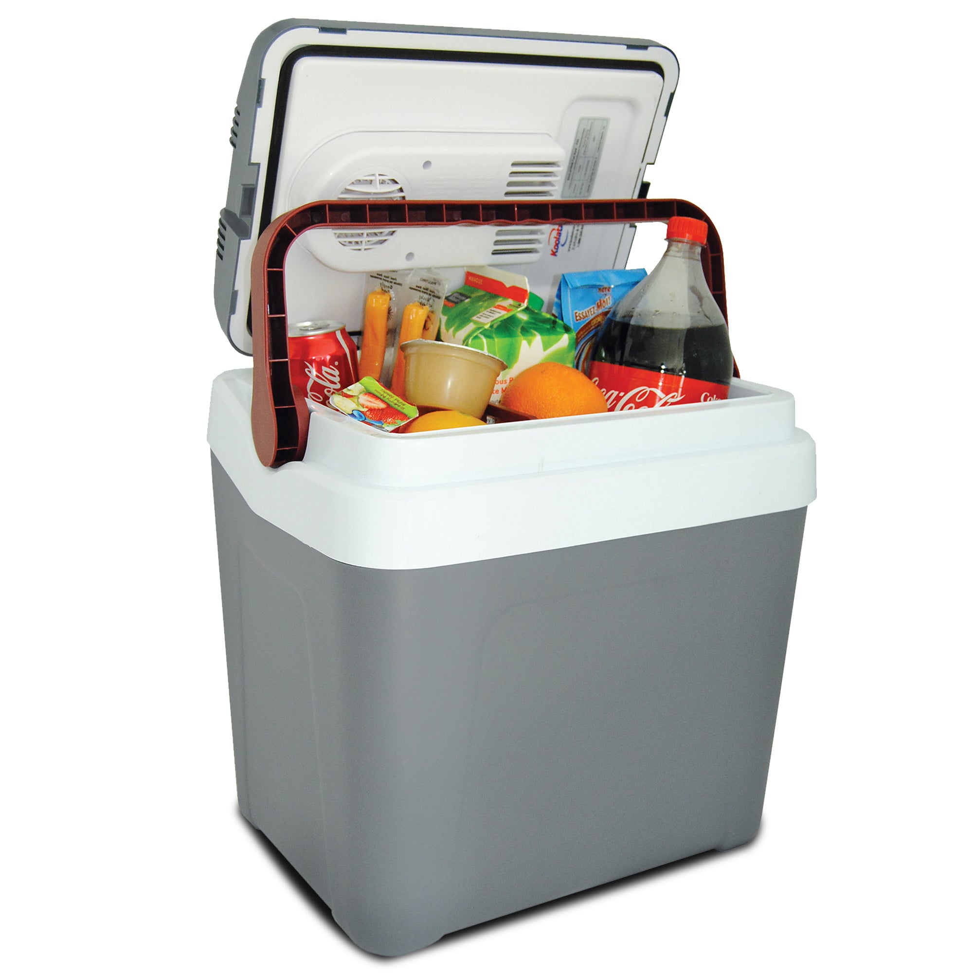 17L / 18 qt fashion Portable Travel Fridge, Grey and White