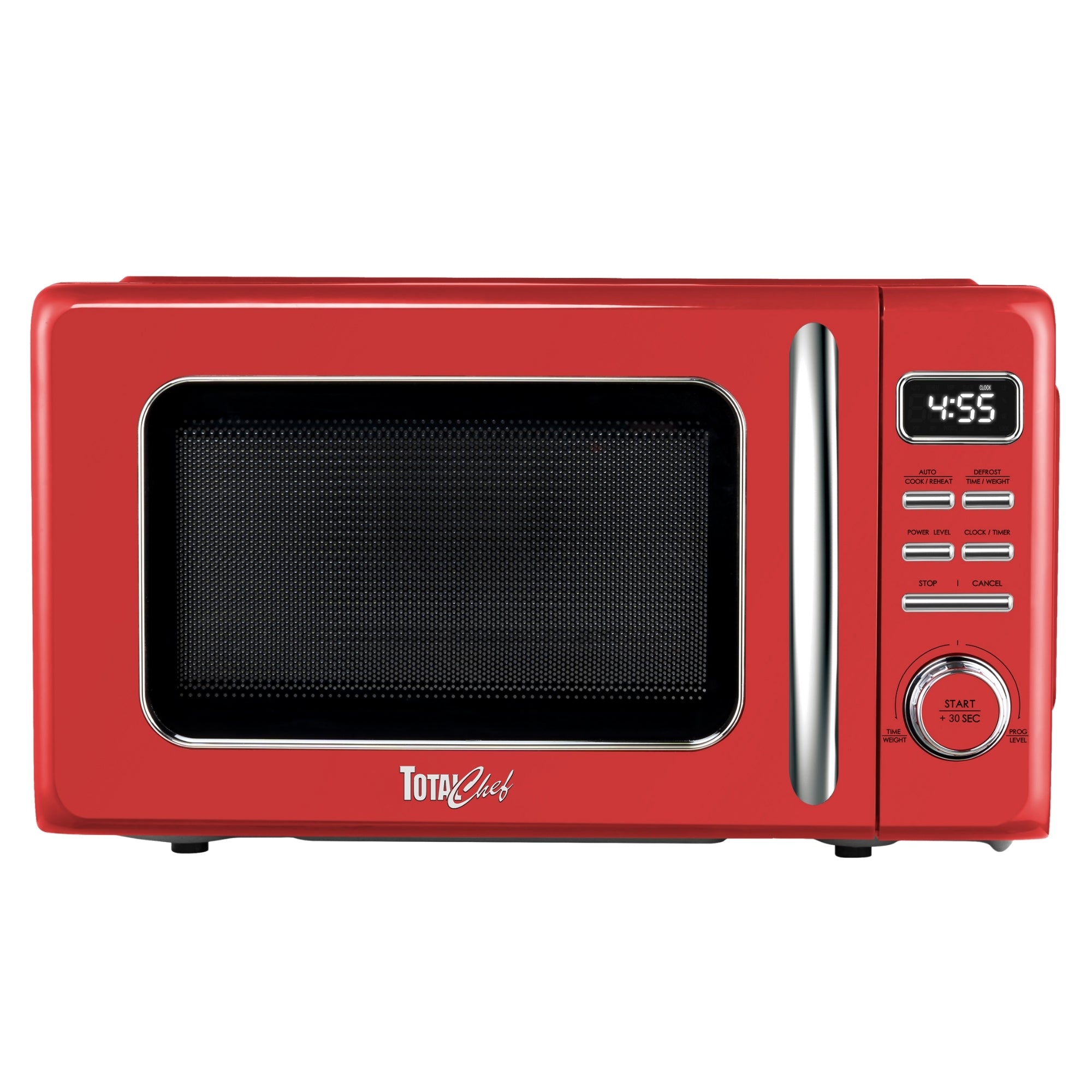 Total Chef Retro Microwave Oven, 0.7 Cu Ft, 8 Pre-Sets, 700W, Red