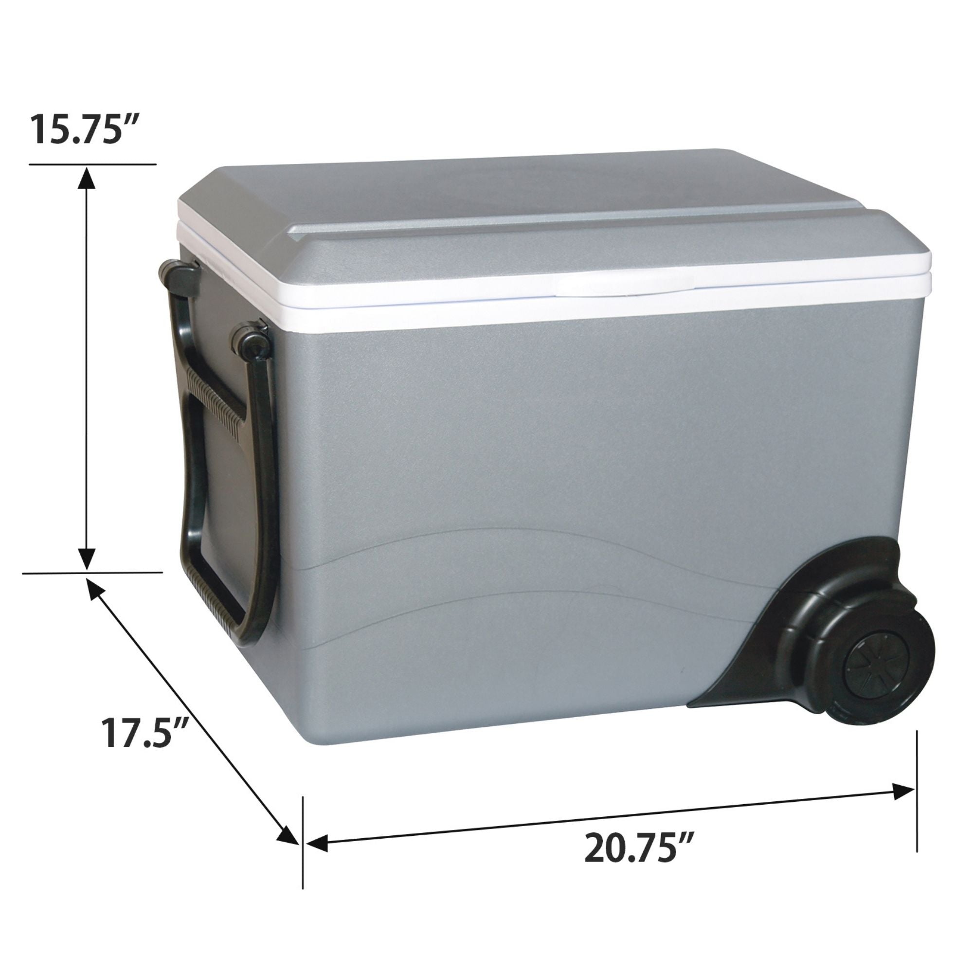 Koolatron 12V Wheeled Electric Cooler/Warmer, 34L (36 qt) Thermoelectric Rolling Car Fridge, Gray
