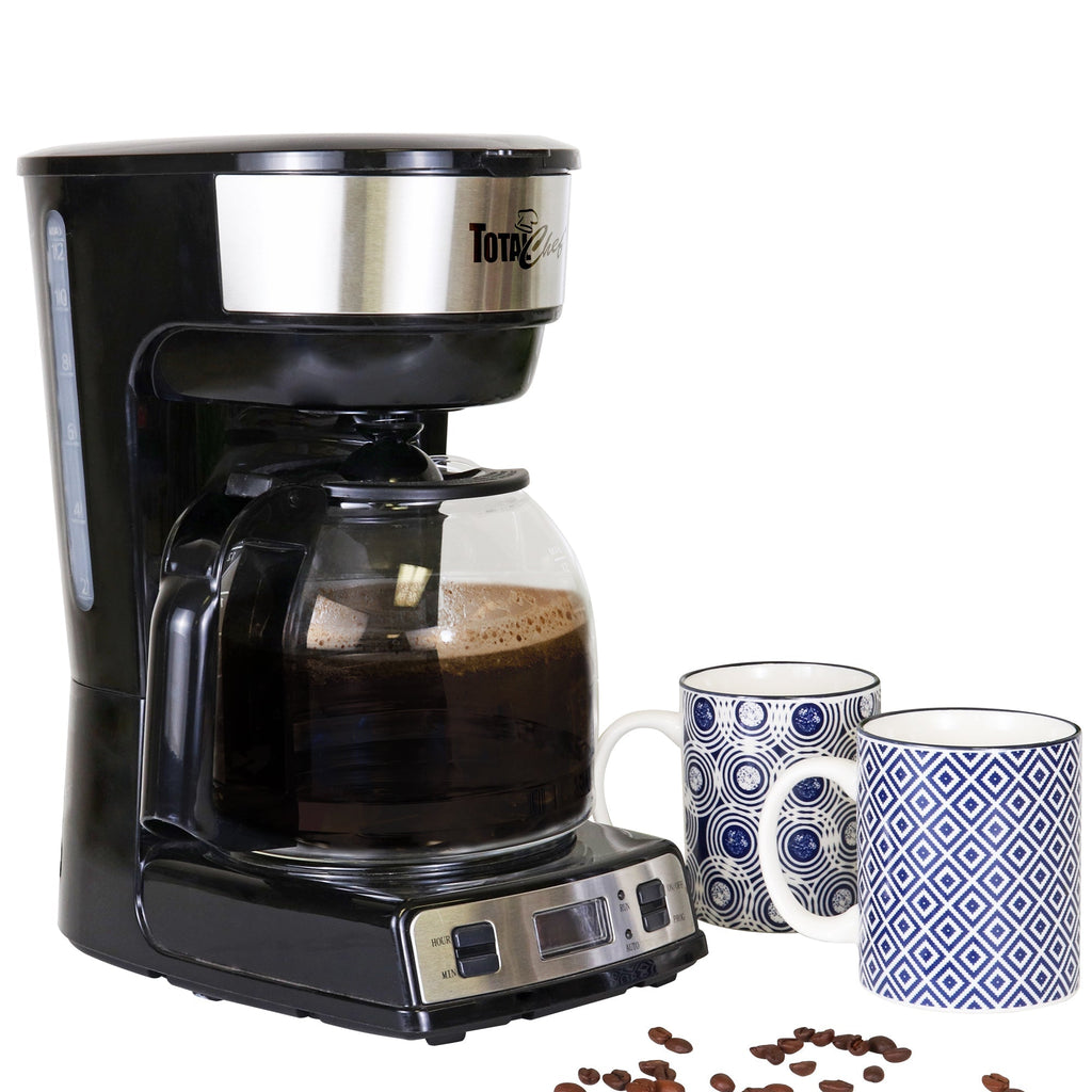 12-Cup Programmable Coffee Maker, Fast Heating Drip Coffee Machine with  Glass Carafe, Coffeemaker with Keep-Warm Function and Auto Shut-off, 1.8L